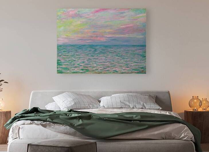 Coucher De Soleil À Pourville. Pleine Mer [1882] by Claude Monet [1840–1926] by MyCozyFineArt