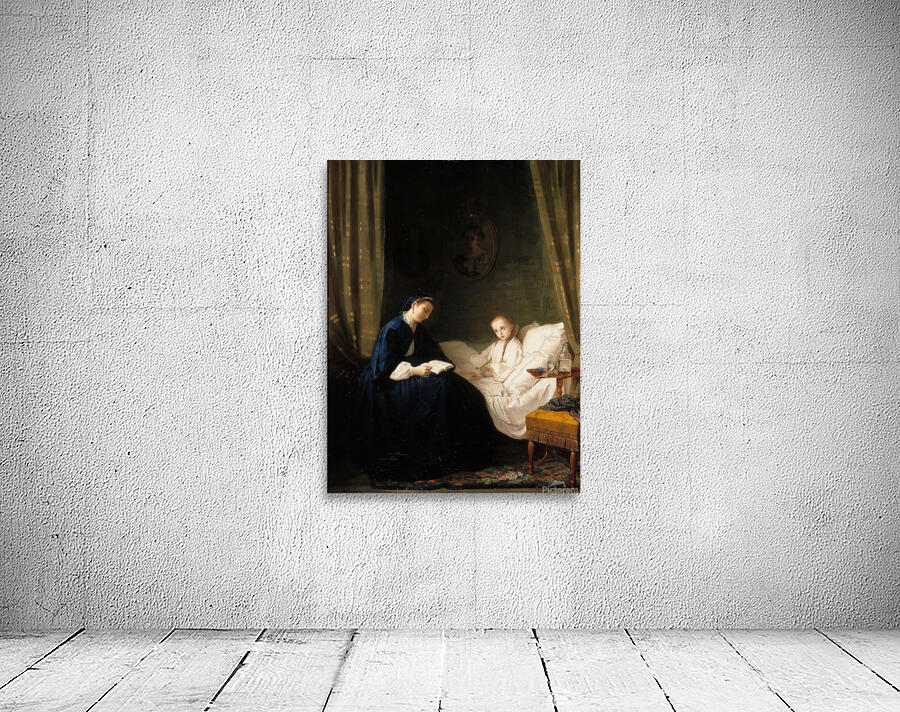 Mother Reading To Her Sick Child [1859–1862] by Ida Silfverberg [1834–1899] Wall Preview