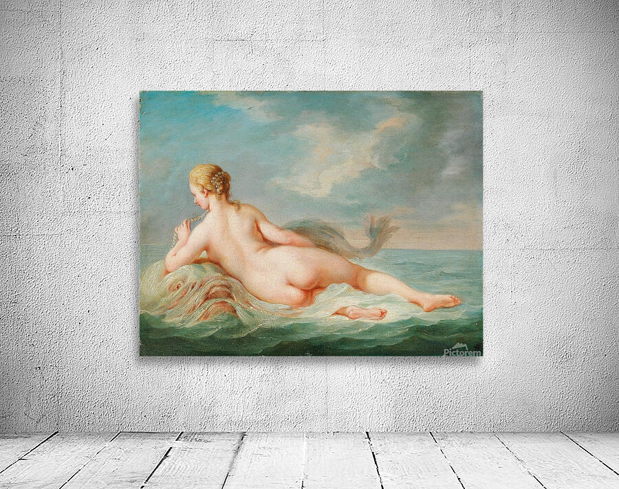A Naiad lying upon a dolphin by Jacques Charlier [1720–1790] Wall Preview