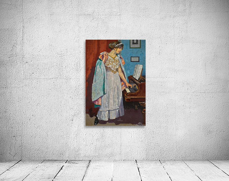 Zina Ogilvie. The artist’s wife. At the piano by Malcolm Drummond [1880–1945] Wall Preview