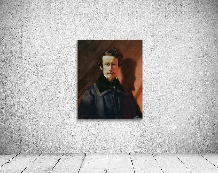 Selbstporträt vor rotem Grund [1843] by Franz Eybl [1806–1880] Wall Preview