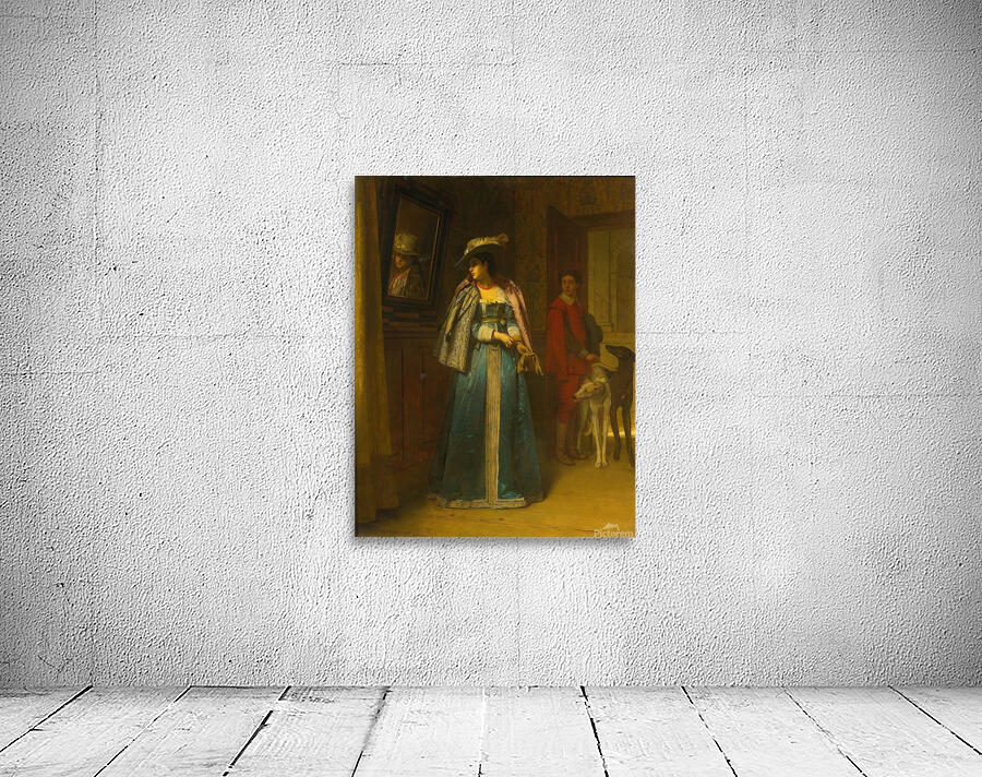A Sideways Glance by Florent Willems [1823–1905] Wall Preview