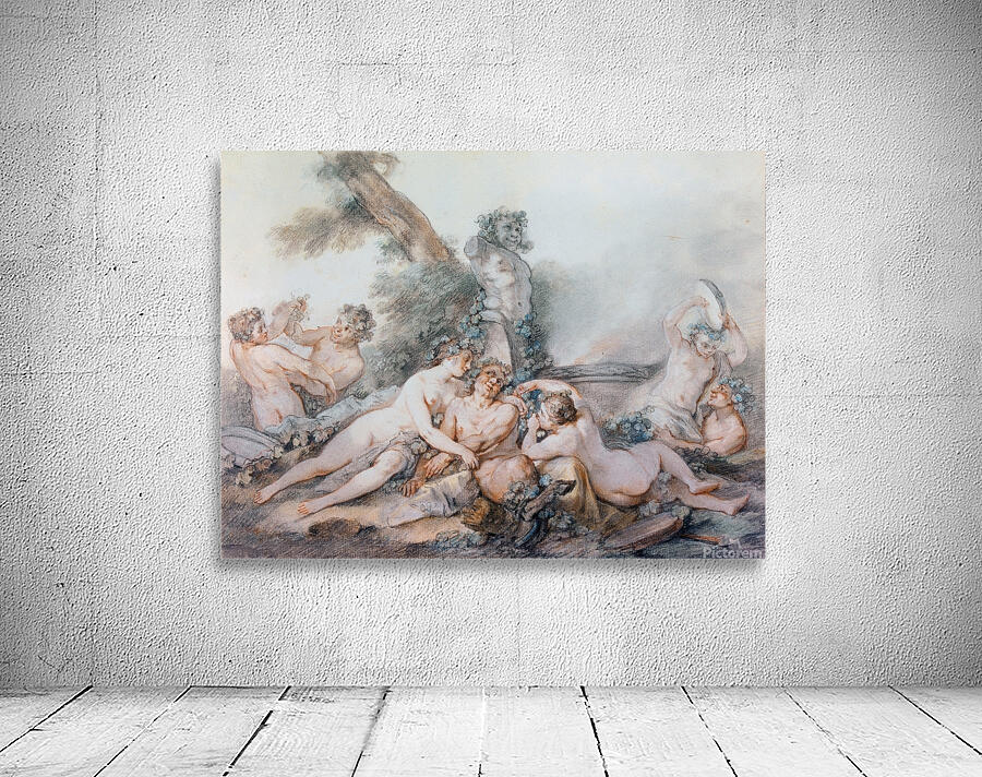 Nymphes et Satyres auprès d’un terme de Bacchus [18th century] by Jacques–Philippe Caresme [1734–1796] Wall Preview