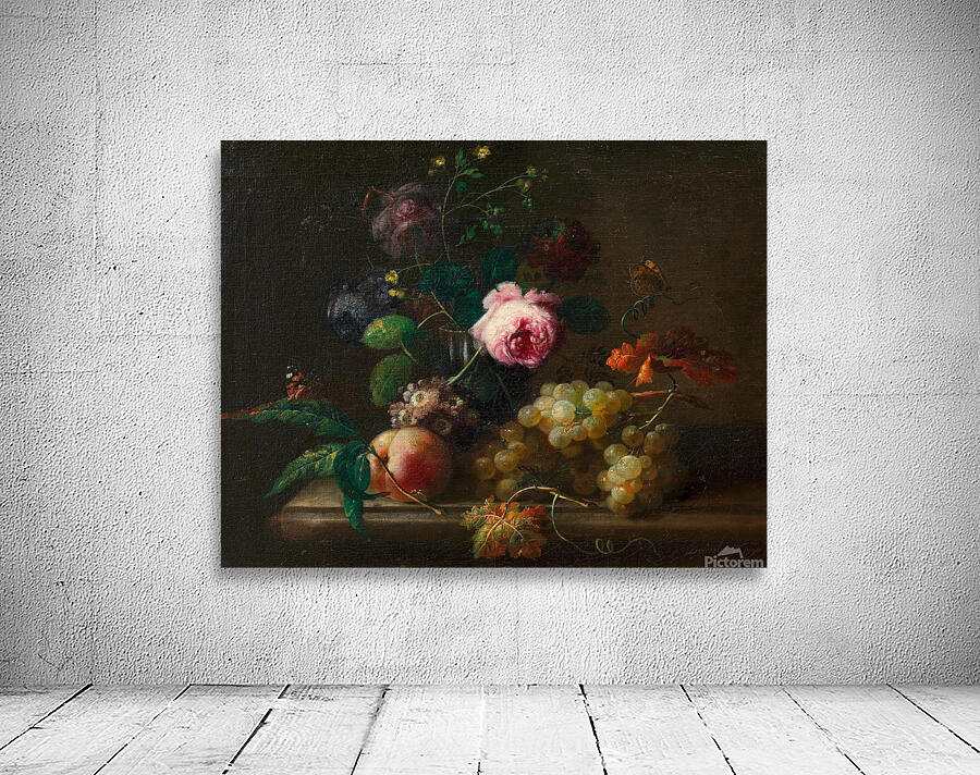 Blumenstillleben mit Früchten [1790] by Johann Baptist Drechsler [1756–1811] Wall Preview