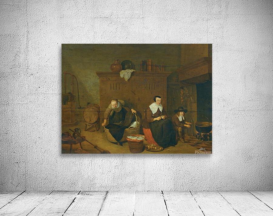An Interior With a Woman Peeling Turnips by Quirijn Van Brekelenkam [1622–1669] Wall Preview