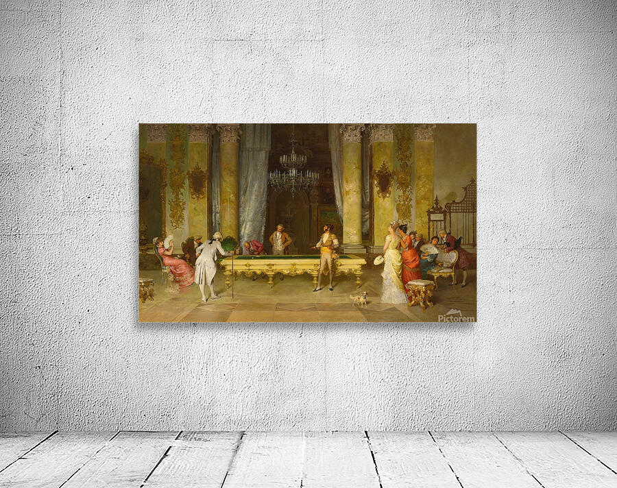 A Game Of Billiards by Francesco Beda [1840–1900] Wall Preview
