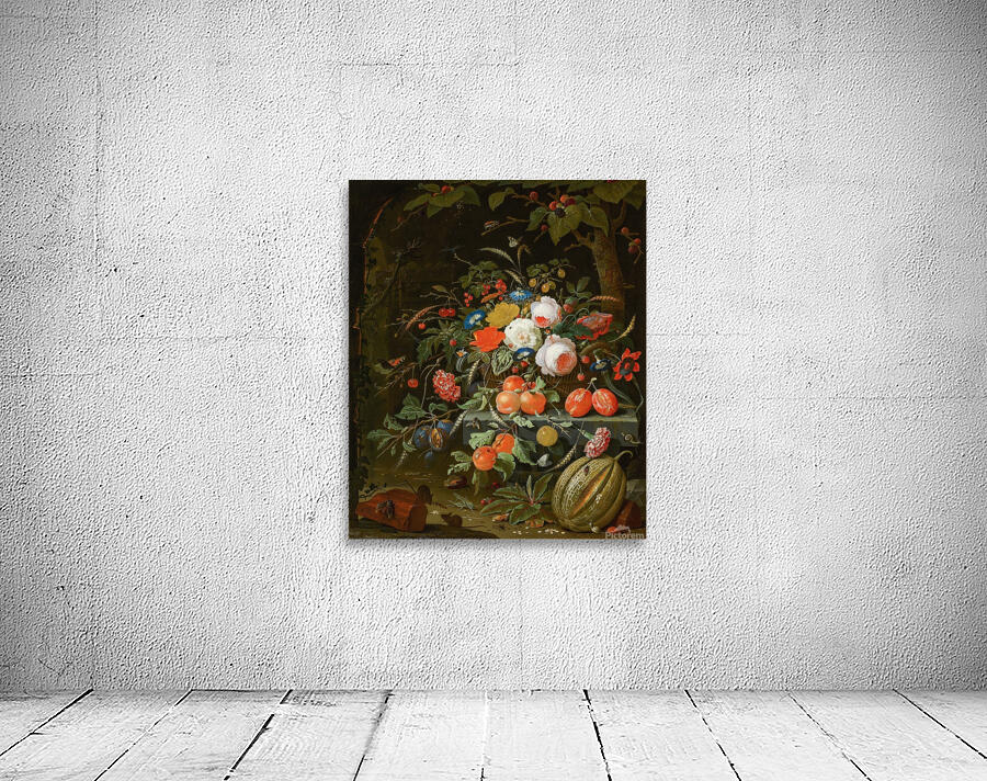 Flowers and Fruit by Abraham Mignon [1640–1679] Wall Preview