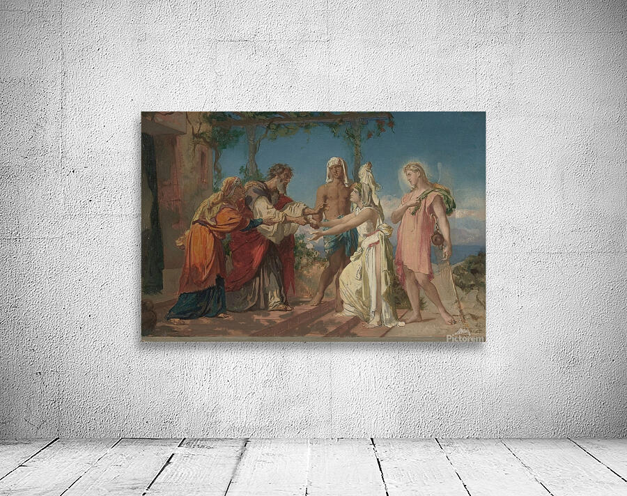 Tobias Brings His Bride Sarah to the House of His Father. Tobit [1830–82] by Henri Lehmann [1814–1882] Wall Preview