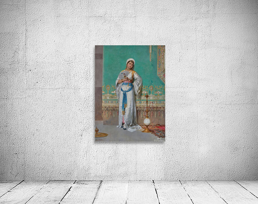 Portrait of an oriental woman with a fan by Francesco Beda [1840–1900] Wall Preview