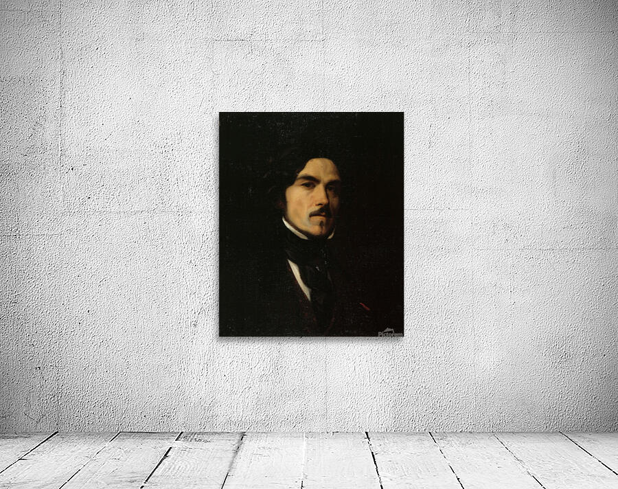 Portrait d’Eugène Delacroix [1798–1863]. Peintre [1840] by Emile Champmartin [1797–1883] Wall Preview