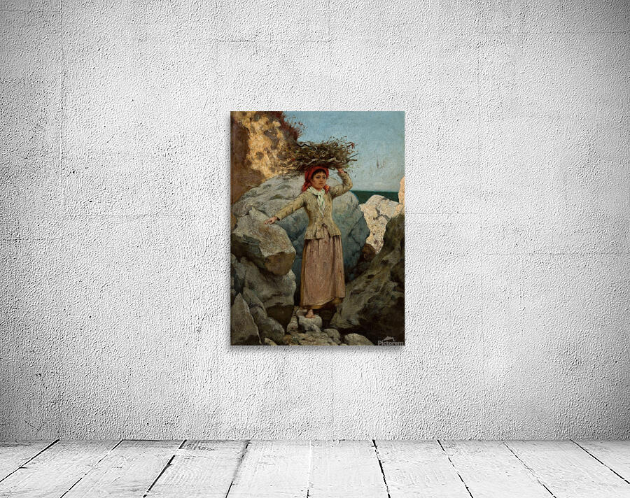 Annunziata. Girl with a bunch of brushwood on her head [1894] by Curt Agthe [1862–1943] Wall Preview