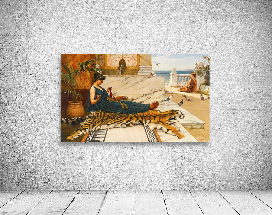 The Tigerskin [Sewing Girl] [1889] by John William Godward [1861–1922] Wall Preview