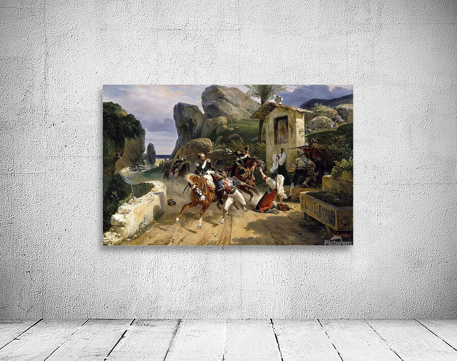 Italian Brigands Surprised By Papal Troops [1831] by Horace Vernet [1789–1863] Wall Preview