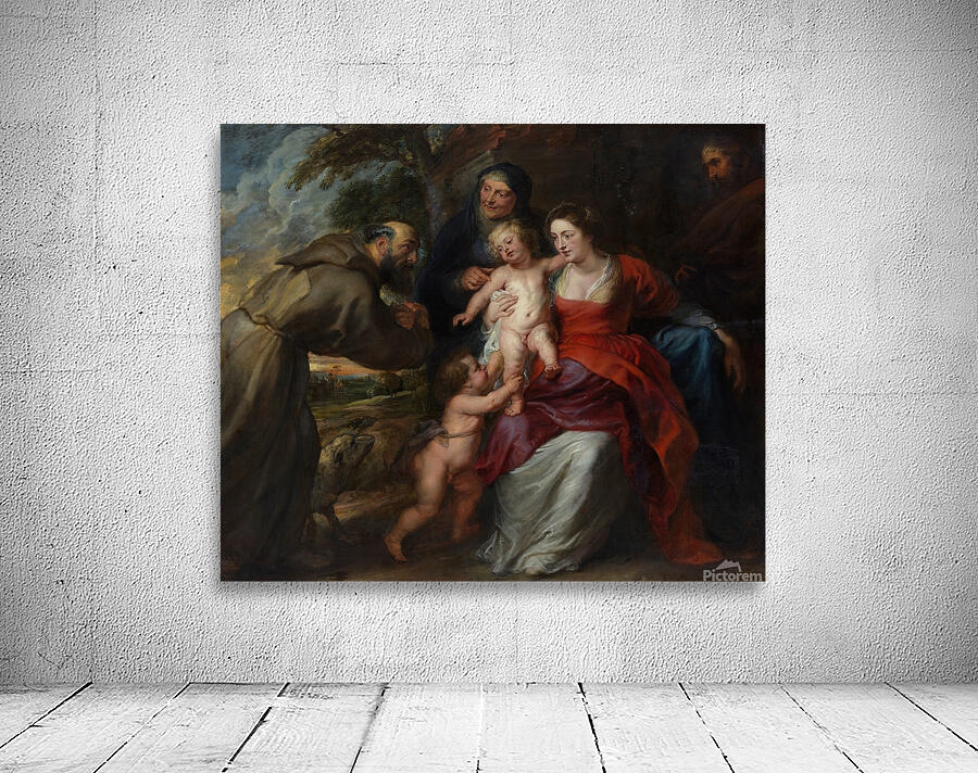 The Holy Family with Saints Francis and Anne and the Infant Saint John the Baptist [early or mid–1630s] by Peter Paul Rubens [1577–1640] Wall Preview