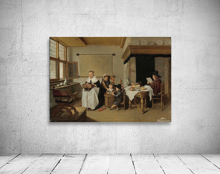 A Domestic Interior With a Family by Quirijn Van Brekelenkam [1622–1669] Wall Preview