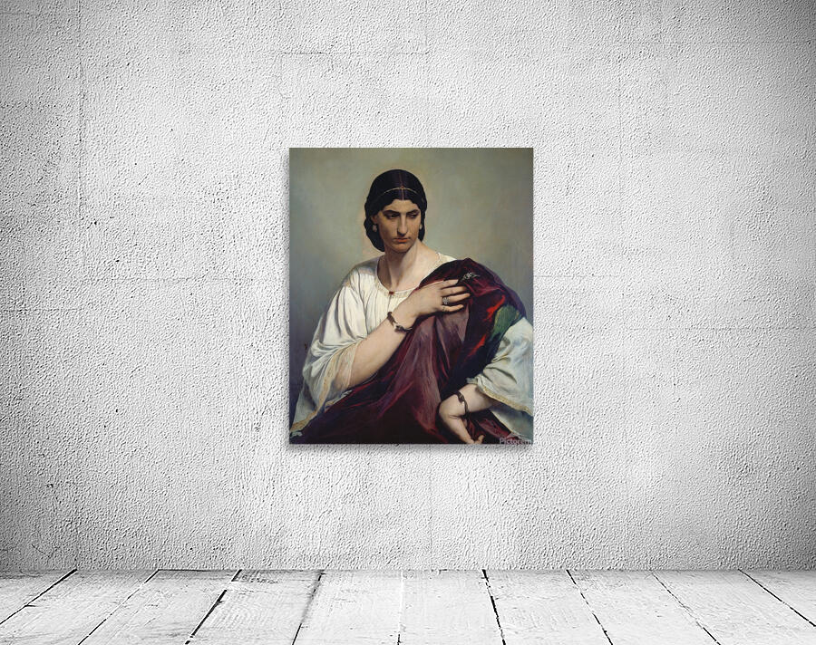 Lucrezia Borgia. Portrait of a Roman woman in white tunic and red robe [ca. 1862–1866] by Anselm Feuerbach [1829–1880] Wall Preview