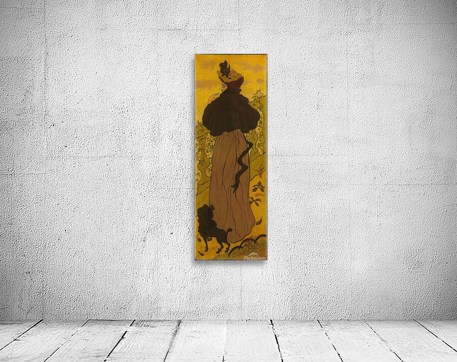 Woman Standing Beside a Balustrade with a Poodle [ca. 1895] by Paul Ranson [1864–1909] Wall Preview