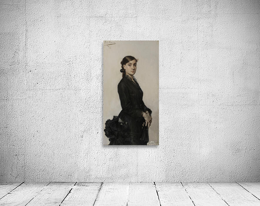 Portrait de Jacqueline Comerre–Paton en robe noire [1879] by Léon François Comerre [1850–1916] Wall Preview