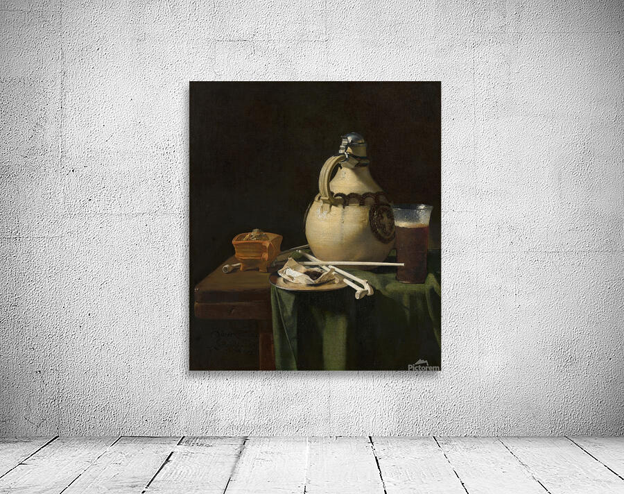 Still Life with Earthenware Jug and Clay Pipes [1658] by Pieter van Anraedt [1635–1678] Wall Preview