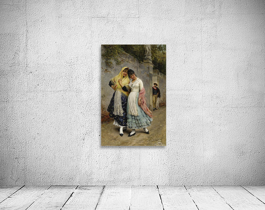 The Flirtation [1889] by Eugen von Blaas [1843–1931] Wall Preview