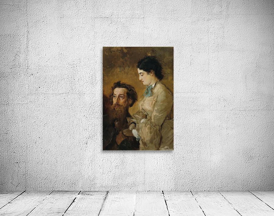 Der Bildhauer Reinhold Begas mit seiner Frau Margarethe [1869–1870] by Anton Romako [1832–1889] Wall Preview