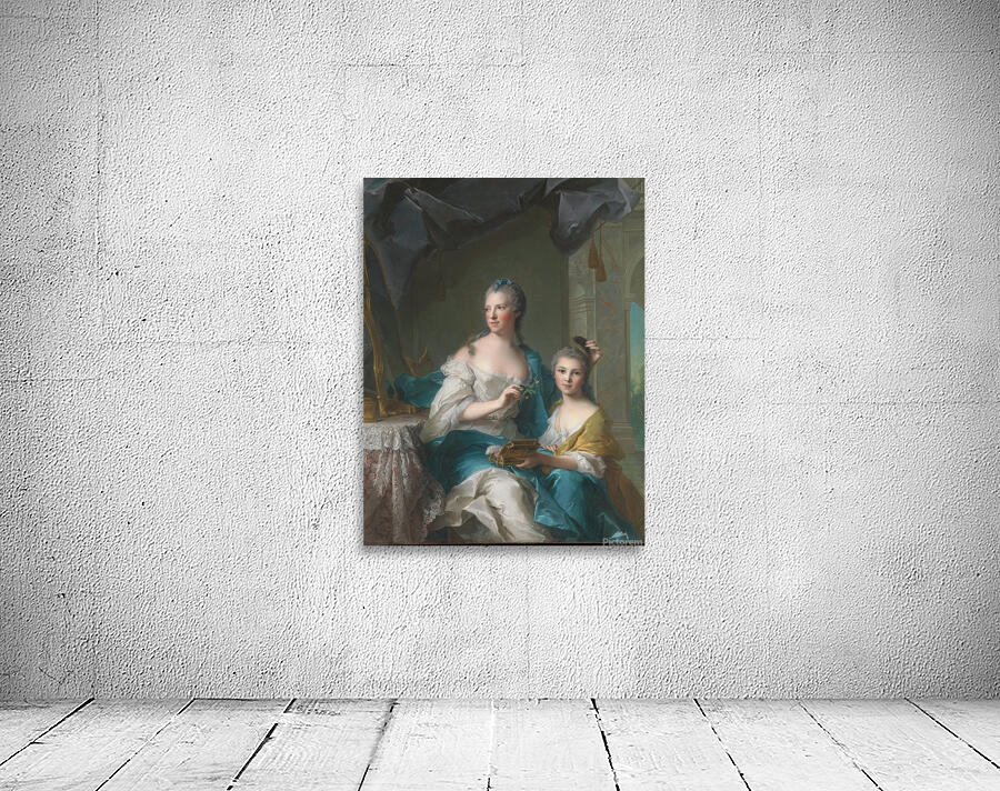 Madame Marsollier and Her Daughter [1749] by Jean–Marc Nattier [1685–1766] Wall Preview