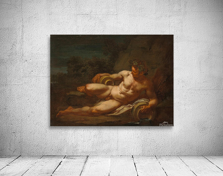 A river god reclining in a landscape by Follower of Nicolas Poussin [1594–1665] Wall Preview
