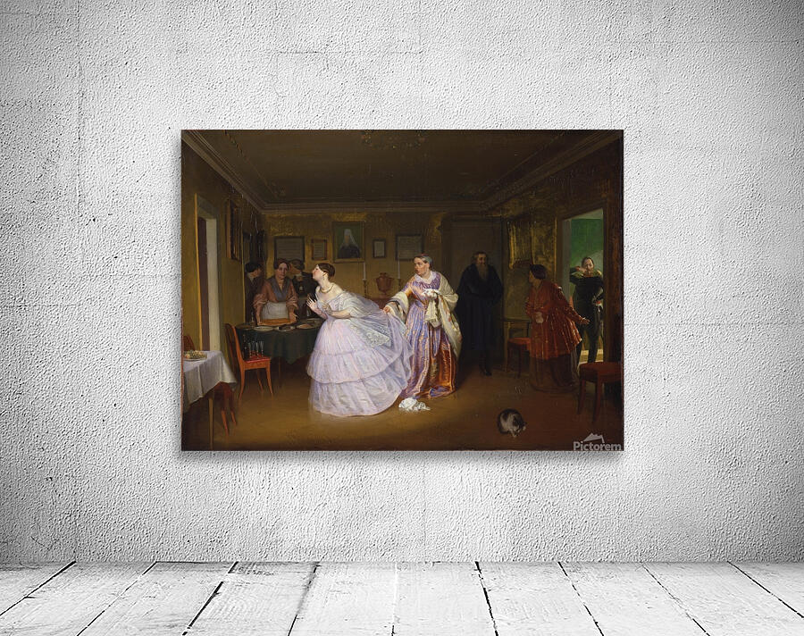 The Major Makes a Proposal [Inspecting a Bride in a Merchant’s House] by Pavel Fedotov [1815–1852] Wall Preview