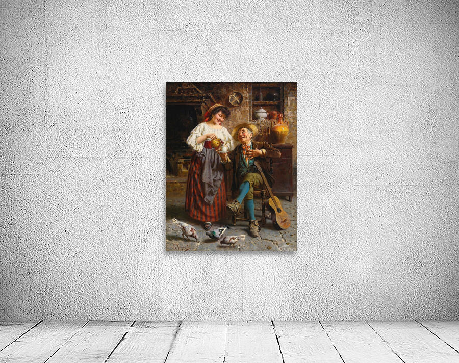 Grandpa’s coffee by Eugenio Zampighi [1859–1944] Wall Preview