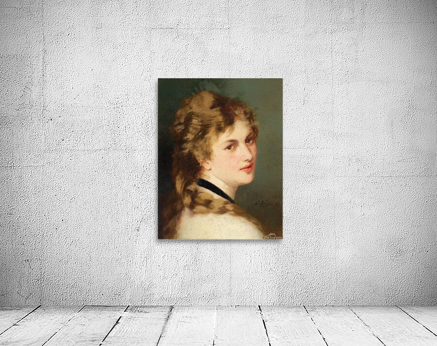 Bildnis einer Dame mit schwarzem Halsband [1877] by Conrad Kiesel [1846–1921] Wall Preview