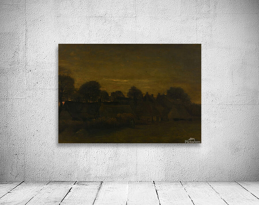 Farming Village at Twilight [1884] by Vincent van Gogh [1853–1890] Wall Preview
