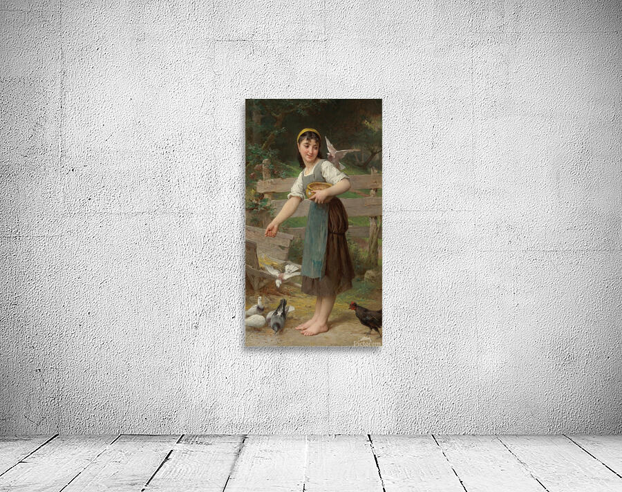 Feeding The Doves [1890] by Émile Munier [1840–1895] Wall Preview