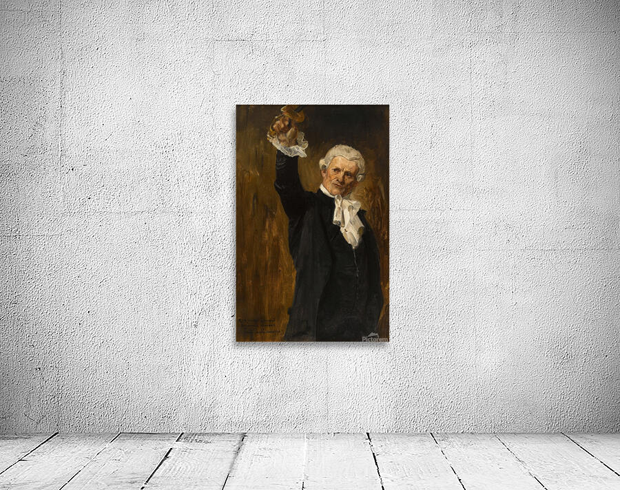 La voûte d’acier. Figure d’un édile parisien bras levé. Tenant une épée [1888] by Jean–Paul Laurens [1838–1921] Wall Preview