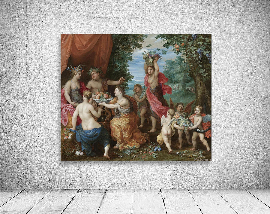 A Bacchanal With Ceres. Bacchus And Venus by Jan Brueghel the Younger [1601–1678] Wall Preview