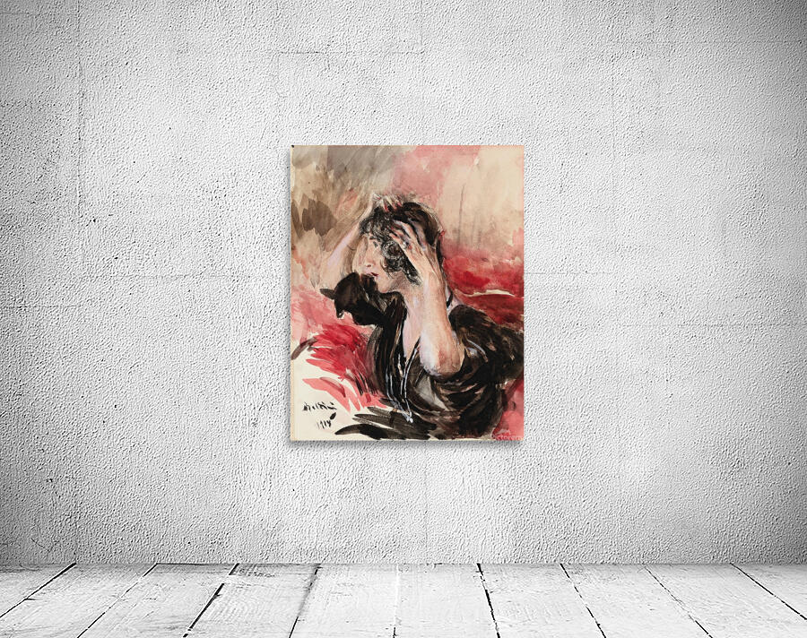 Woman fixing her hair [1918] by Giovanni Boldini [1842–1931] Wall Preview