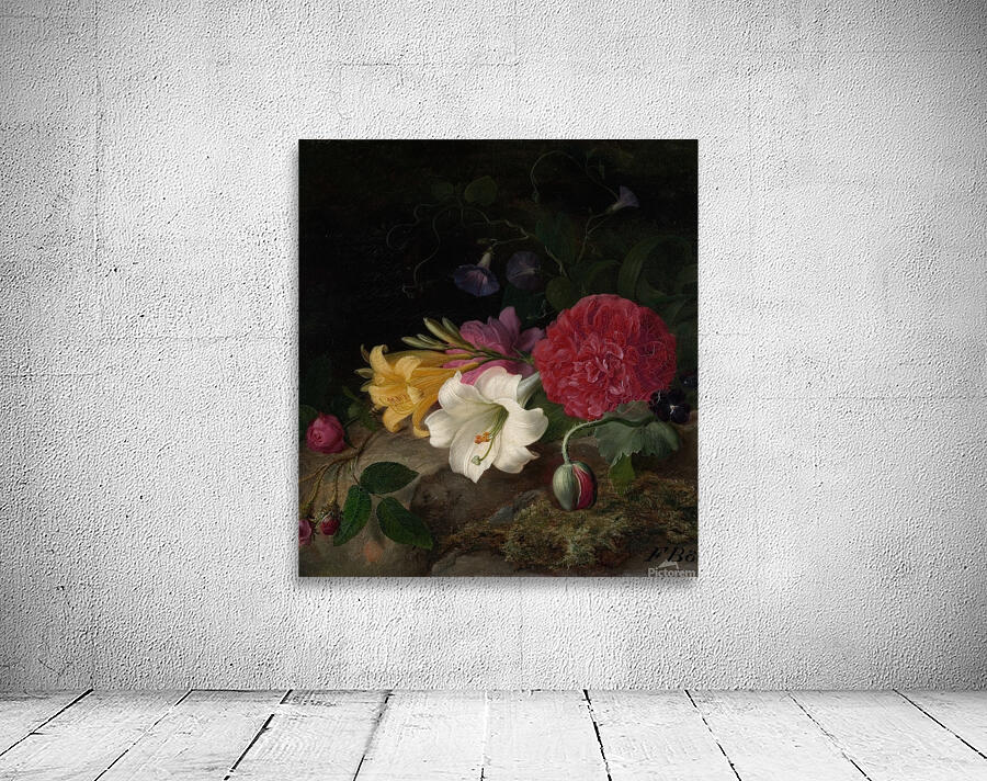 Still Life with Flowers [1867] by Frants Diderik Bøe [1820–1891] Wall Preview