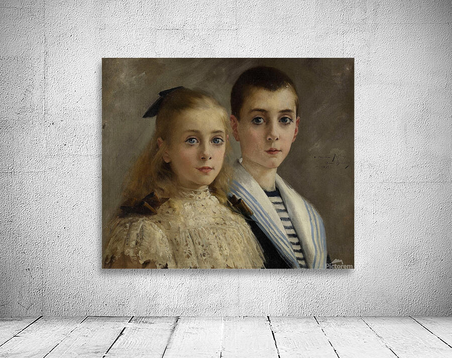 Portrait de Jean et Jeanne. Les enfants du professeur Joffroy [1895] by André Brouillet [1857–1914] Wall Preview
