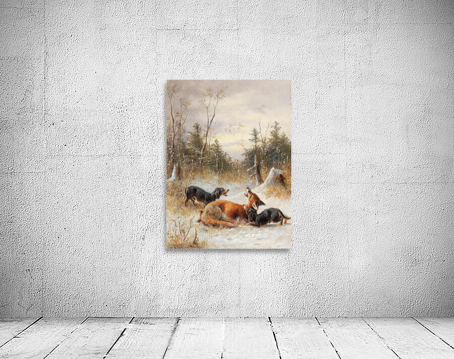 Fuchs mit Hunden [1888] by Moritz Müller II [19th century] Wall Preview