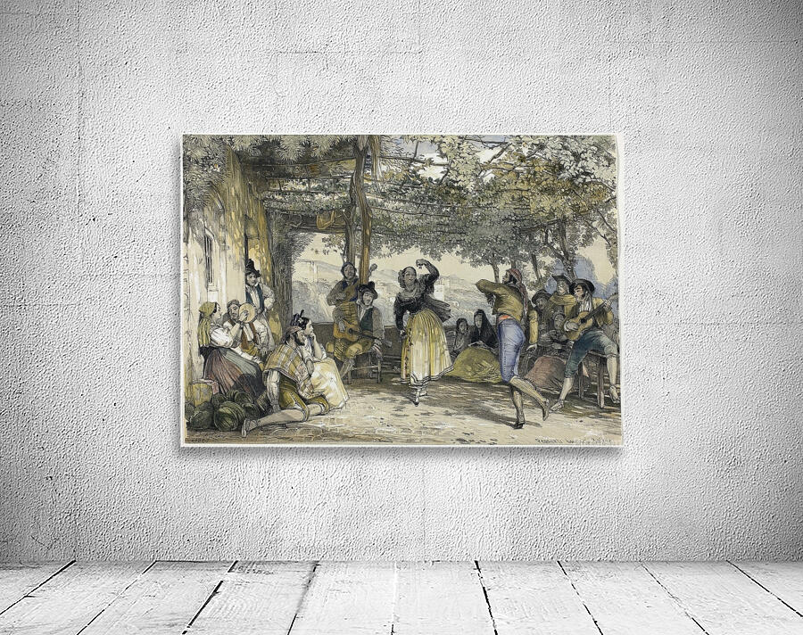 Spanish Peasants Dancing the Bolero [1836] by John Frederick Lewis [1805–1876] Wall Preview