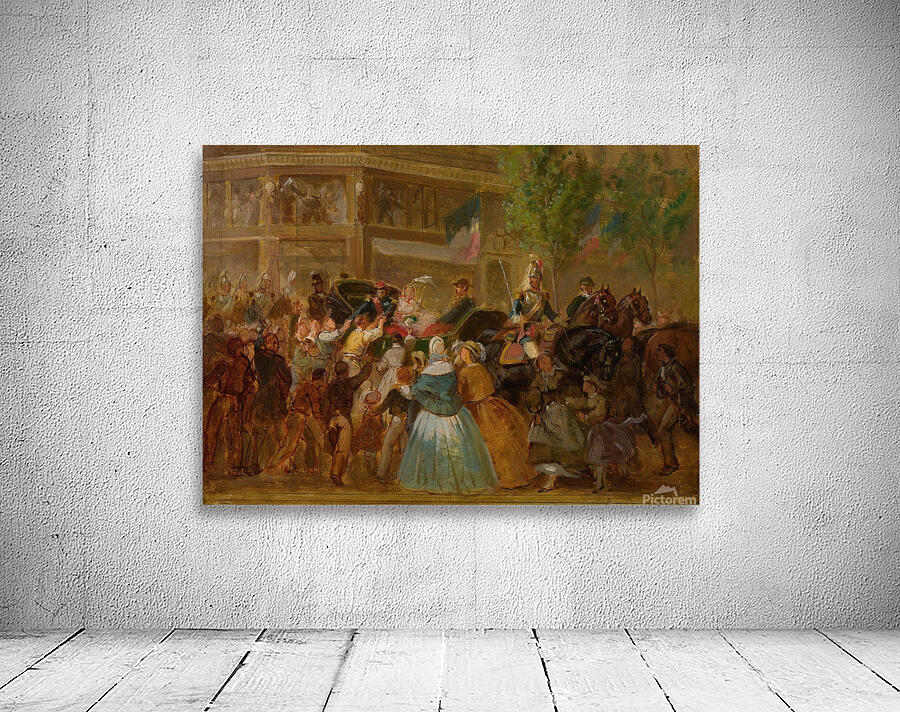 Emperor Napoleon III And Empress Eugenie In A Carriage [Mid–19th Century] by French School [16th–20th Century] Wall Preview