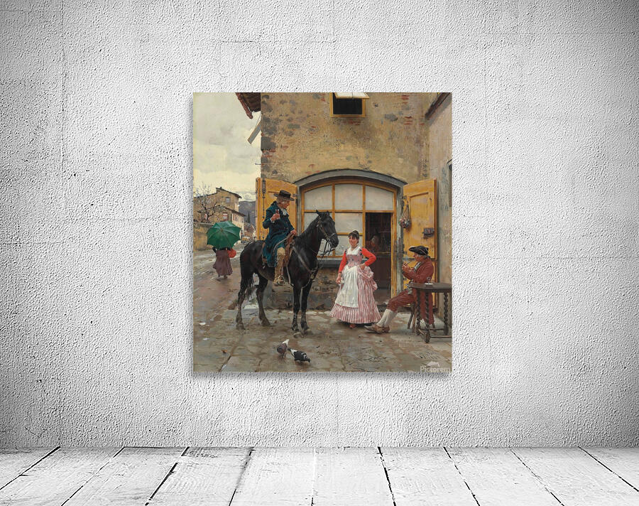 Stopping for a Drink [1888] by Raffaello Sorbi [1844–1931] Wall Preview