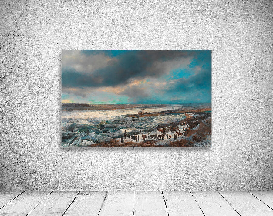 Alexander Bensa [Artist]. Der Donaueisstoß im Jänner 1880 mit dem Sperrschiff [1880] by Adolf Obermüllner [1833–1898] Wall Preview