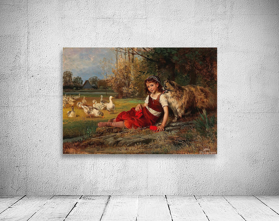 Gänsemagd bei der Rast by Anton Dieffenbach [1831–1914] Wall Preview