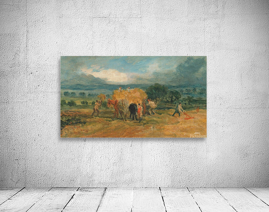 A Harvest Scene with Workers Loading Hay on to a Farm Wagon [ca. 1800] by James Ward [1769–1859] Wall Preview