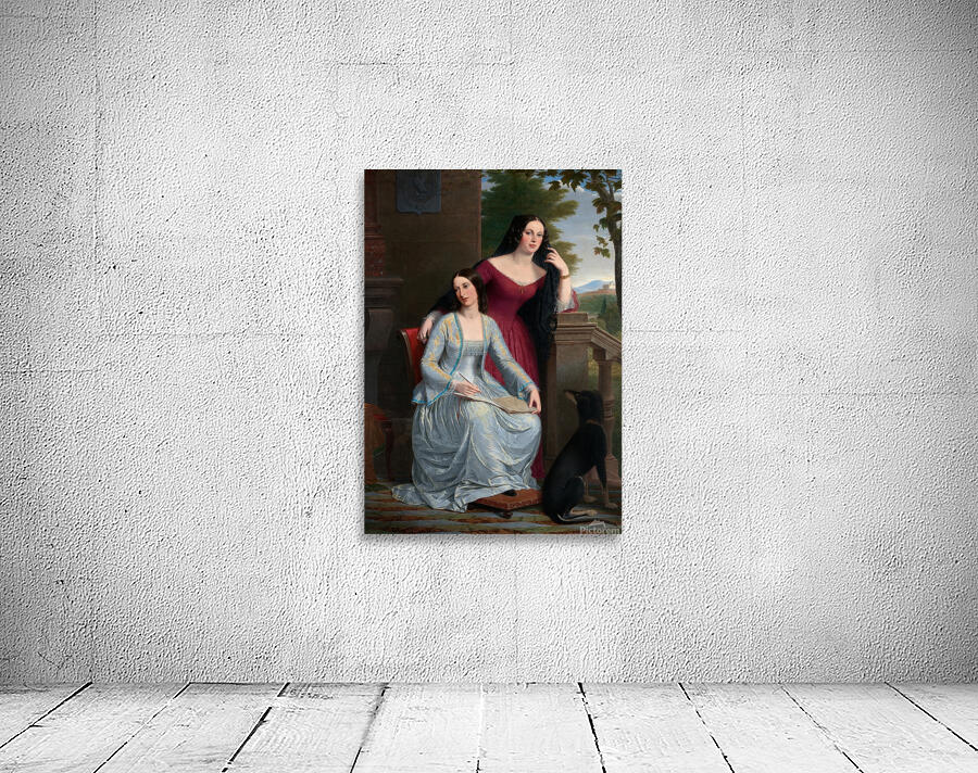 Two Women in an Italian Landscape [1854] by Miner Kilbourne Kellogg [1814–1889] Wall Preview