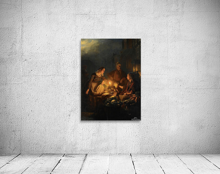 Moonlit Market In The Hague by Petrus van Schendel [1806–1870] Wall Preview
