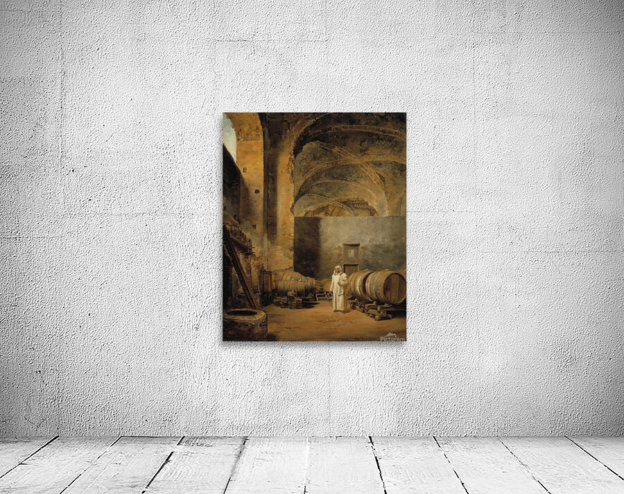 A Monk In A Ruin Which Has Been Made Into A Wine Cellar [1823] by Alexander Lauréus [1783–1823] Wall Preview