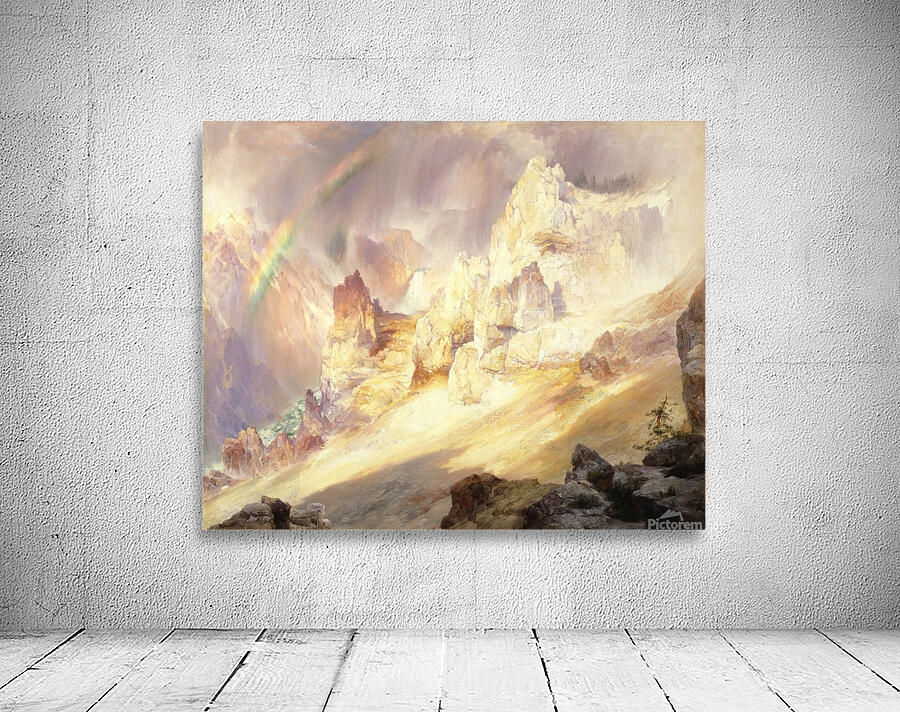 Rainbow Over The Grand Canyon Of The Yellowstone [1900] by Thomas Moran [1837–1926] Wall Preview
