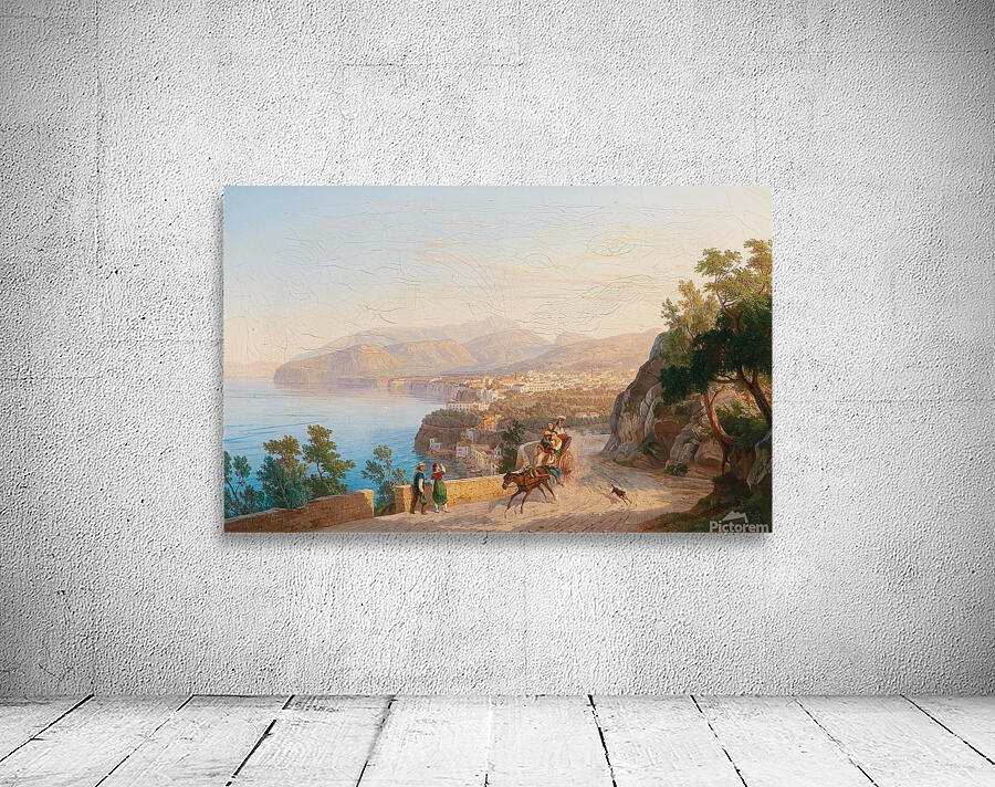 View of Sorrento. With a family outing in the foreground by Carl Wilhelm Götzloff [1799–1866] Wall Preview