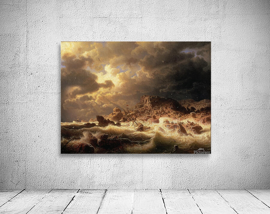 Gale on the Bohuslän Coast [1857] by Marcus Larson [1825–1864] Wall Preview